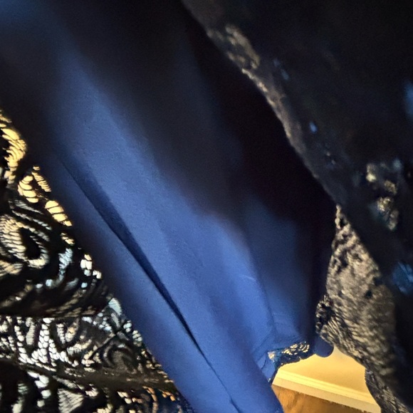 Chic Navy Lace Dress - Picture 7 of 10